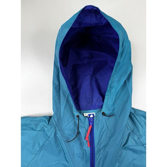 Vintage Sierra Designs Anorak Jacket M Teal Purple 90s Pullover Hooded - Picture 9 of 14